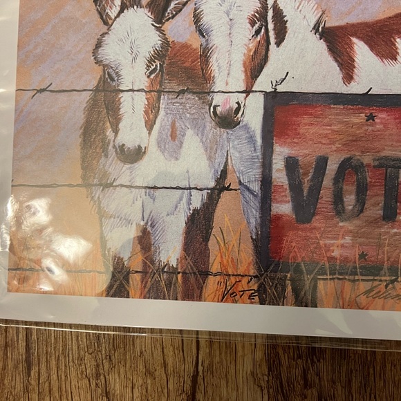 Melissa Kohout Democrat Donkey Prints Set of 4 Signed & Numbered - Picture 4 of 6